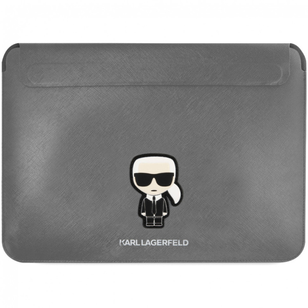 Чехол CG Mobile Karl Lagerfeld Saffiano Sleeve Ikonik Patch для ноутбуков 13"/14", цвет Серебристый (KLCS14PISFG)