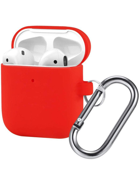 Чехол для AirPods 2 с карабином (Red)