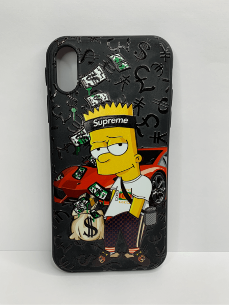 Чехол силиконовый для iPhone XR supreme Bart 1, цвет Черный