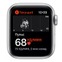 Apple Watch SE (2021), 40 mm, Корпус из алюминия серебристого цвета, спортивный ремешок белого цвета