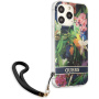 Чехол CG Mobile Guess PC/TPU Flower pattern Hard + Hand cord для iPhone 13 Pro, цвет Синий (GUHCP13LHFLSB)