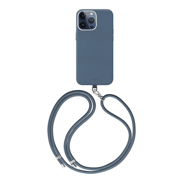 Чехол Uniq для iPhone 15 Pro чехол COEHL MUSE Leatherette with Strap Sapphire Blue (MagSafe) (IP6.1P(2023)-MUSMSBLU)