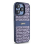 Чехол DKNY PU Repeat texture Tonal stripe Metal logo Hard Blue для iPhone 15 Pro, синий