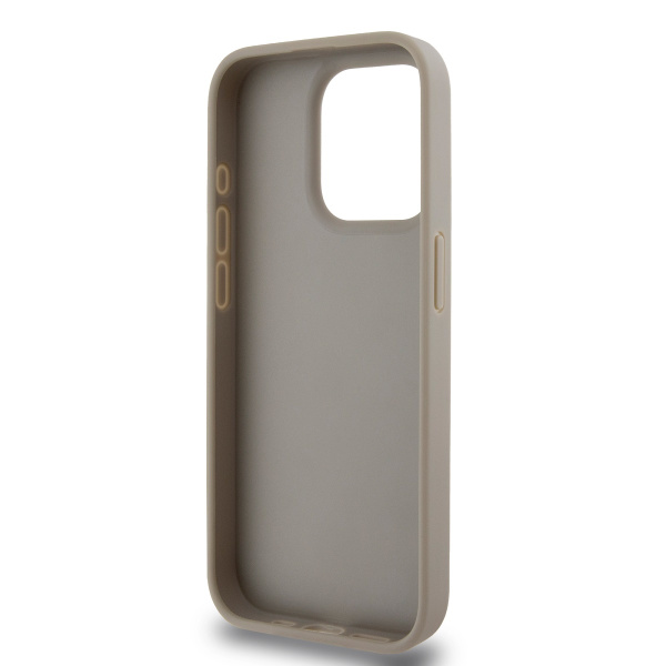 Чехол DKNY PU Checkered Printed stripes Metal logo Hard Beige для iPhone 15 Pro Max, бежевый