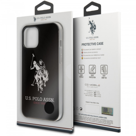 Чехол CG Mobile U.S. Polo Assn. PC/TPU Shiny Double horse Hard для iPhone 12 Pro Max, цвет Черный (USHCP12LTPUHRBK)