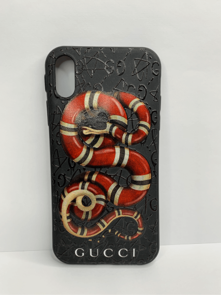 Чехол силиконовый для iPhone XR supreme Gucci 1, цвет Черный