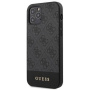 Чехол CG Mobile Guess 4G PU Stripe Metal logo Hard для iPhone 12 Pro Max, цвет Серый (GUHCP12LG4GLGR)