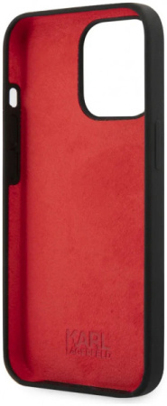 Чехол CG Mobile Karl Lagerfeld Liquid silicone RSG logo Hard для iPhone 13 Pro Max, цвет Черный (KLHCP13XSLSGRBK)