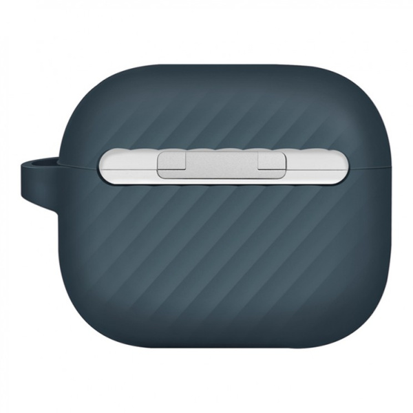 Комплект Uniq - чехол с карабином Vencer Silicone case + ремешок для AirPods 3, цвет Синий (AIRPODS(2021)-VENBLU)
