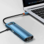 Хаб Baseus Metal Gleam Series 8-in-1 Multifunctional Type-C HUB Docking Station 30Hz Version, Синий (WKWG000103)