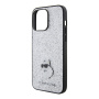 Чехол Karl Lagerfeld Fixed glitters NFT Choupette Metal pin Hard для iPhone 15 Pro Max, Silver