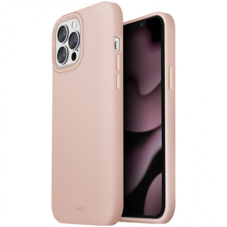 Чехол Uniq Lino Magsafe для iPhone 13 Pro Max, цвет Розовый (IP6.7HYB(2021)-LINOHMPNK)