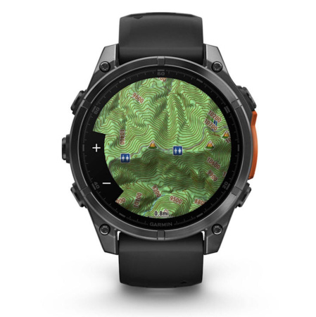 Смарт часы Garmin Fenix 8, 47 мм, AMOLED, Slate Gray with black silicone band