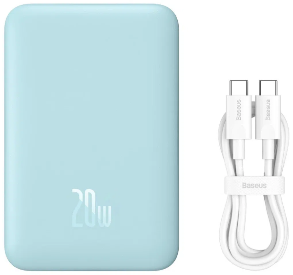 Внешний аккумулятор Baseus Magnetic Wireless Charging Power bank 10000mAh 20W, Голубой (PPCX030003)