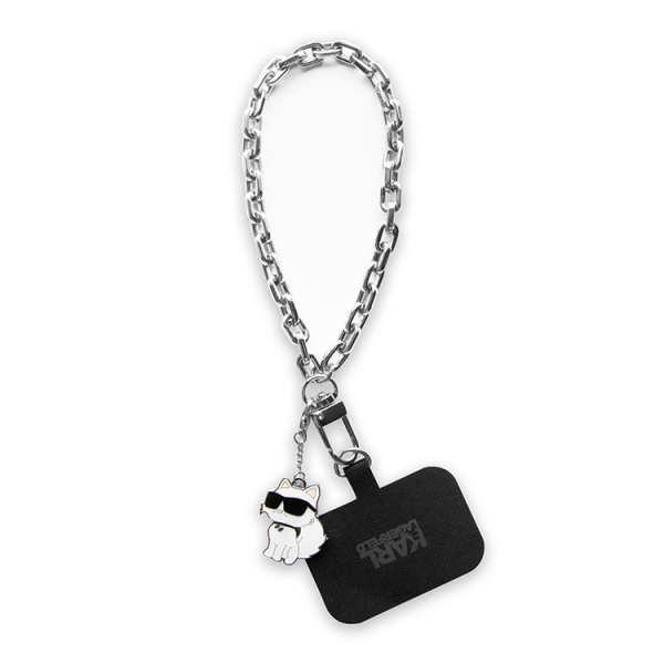Цепочка на кисть Lagerfeld Wrist metal chain 13 cm + NFT Choupette metal charm Silver
