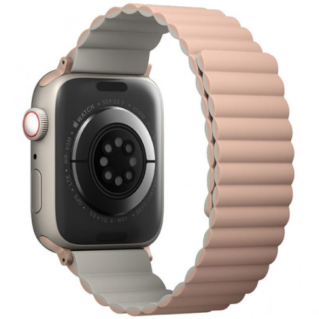 Ремешок Uniq Revix reversible Magnetic для Apple Watch 41/40/38 мм, цвет Розовый/Бежевый (Pink/Beige) (41MM-REVPNKBEG)