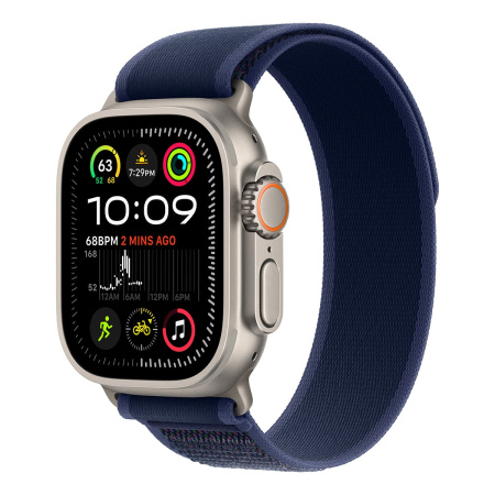 Apple Watch Ultra 2 (2024), 49 мм корпус из титана цвета «Natural», ремешок Trail Loop цвета «Blue»