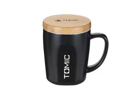 Керамическая кружка с бамбуковой крышкой TomicCeramic Cup With Bamboo Cover (TC1316U)