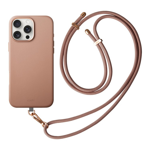 Чехол Uniq COEHL MUSE Leatherette with Strap Dusty Nude (MagSafe) для iPhone 16 Pro