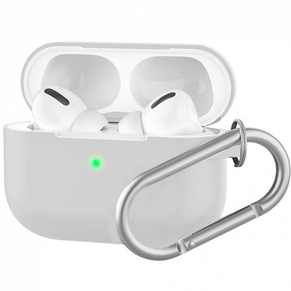 Чехол для AirPods Pro с карабином (White)
