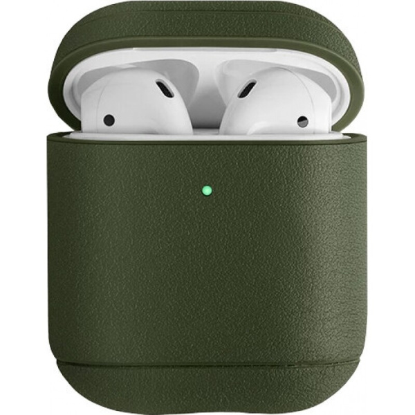 Кожаный чехол Uniq Terra Genuine Leather для AirPods 2 (2019), цвет Оливковый (AIRPODS(2019)-TEROLV)