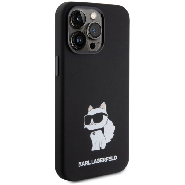 Чехол Karl Lagerfeld Liquid silicone NFT Choupette Hard для iPhone 15 Pro Max, цвет Черный