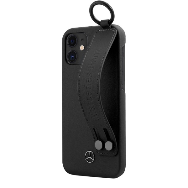 Чехол CG Mobile Mercedes Genuine Leather with Hand Strap Hard для iPhone 12 mini, цвет Черный (MEHCP12SLSSBK)