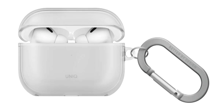Чехол Uniq Glase TPU case with carabin Glossy Clear для Airpods Pro 3