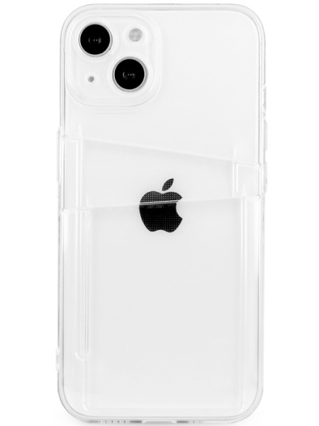 Чехол силиконовый для iPhone 13 Two Card Holder, цвет прозрачный
