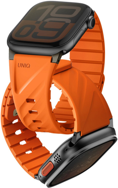 Ремешок Uniq FLUO Silicone Rubber Volt Orange для Apple Watch 49-40 mm