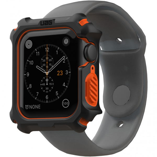 Чехол Urban Armor Gear (UAG) Watch Case для Apple Watch 44 мм, цвет Черный/Оранжевый (19148G114097)