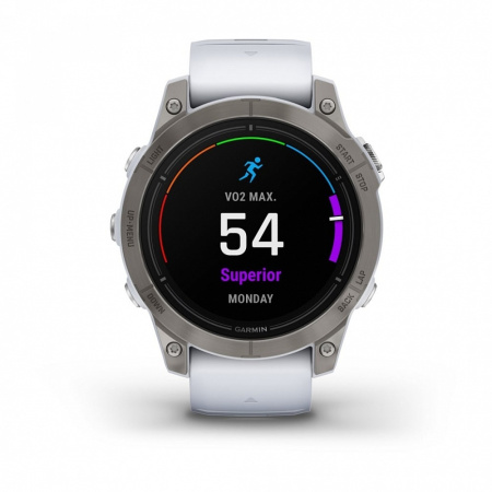 Смарт часы Garmin Epix Pro (Gen 2) Sapphire Edition 47 мм, титановый, белый DLC, белый ремешок