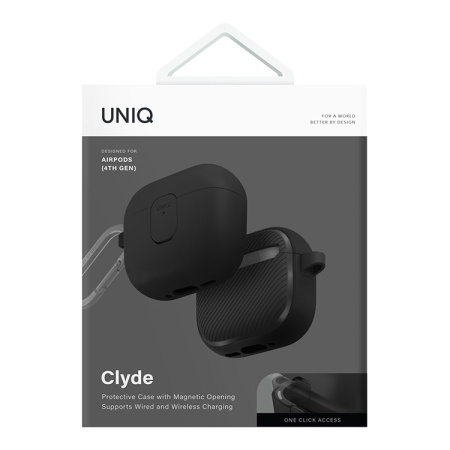 Чехол Uniq CLYDE Lock case Charcoal/Dark Grey для Airpods 4/5