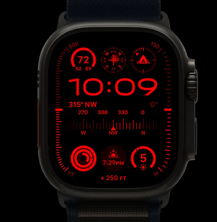 Apple Watch Ultra 2 49 мм корпус из титана ремешок Alpine Loop оливкового цвета