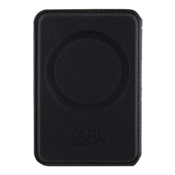 Магнитный бумажник-подставка Karl Lagerfeld Wallet MagSafe Cardslot Stand Saffiano Monogram NFT Choupette Black