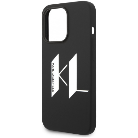 Чехол CG Mobile Karl Lagerfeld Liquid silicone Big KL logo Hard для iPhone 14 Pro, цвет Черный