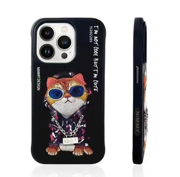 Чехол Nimmy Cool Glasses для iPhone 15 Pro, White rich and beauty