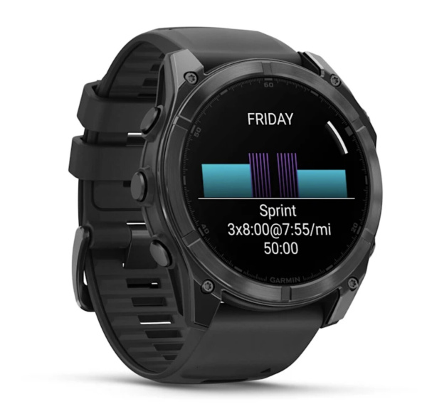 Смарт часы Garmin Fenix 8, 51 мм, AMOLED, Slate Gray with black silicone band