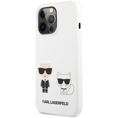 Чехол CG Mobile Karl Lagerfeld Liquid silicone Karl & Choupette Hard для iPhone 13 Pro, цвет Белый (KLHCP13LSSKCW)