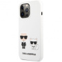 Чехол CG Mobile Karl Lagerfeld Liquid silicone Karl & Choupette Hard для iPhone 13 Pro, цвет Белый (KLHCP13LSSKCW)