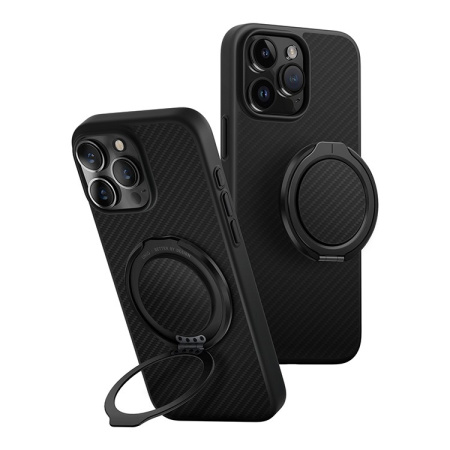 Чехол Uniq KEVA AIR Kevlar + GripFit Premium Mount Black (MagSafe) для iPhone 16 Pro Max