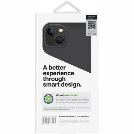 Чехол Uniq LINO MagSafe для iPhone 14, цвет Серый (Grey) (IP6.1(2022)-LINOHMGRY)