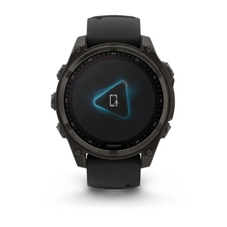 Смарт часы Garmin Fenix 8, 47 мм, Solar, Sapphire Carbon Gray DLC Titanium with Black/Pebble Gray Silicone