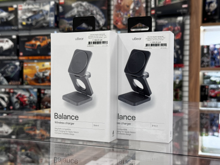 Беспроводное зарядное устройство uBear Balance 3in1 Magnetic wireless charger, цвет: серебро (WL09SL31-ADM)