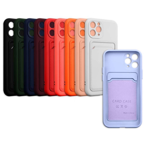 Чехол для iPhone 12/12 Pro Colored Card Case силикон, цвет Черный