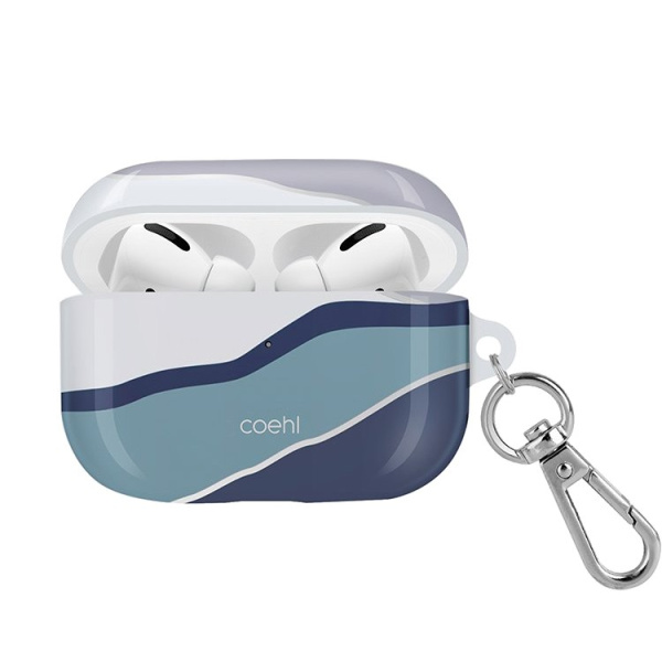 Чехол с карабином Uniq Coehl Ciel для AirPods Pro, цвет Синий (AIRPODSPRO-CELBLU)