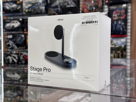 Беспроводное зарядное устройство uBear  Stage 3in1 Magnetic wireless charger, цвет: серый (WL07SG31-AD)