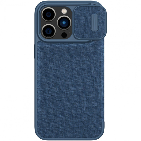 Чехол-книжка Nillkin QIN Pro (Cloth) для iPhone 14 Pro, цвет Синий (Elite Blue)