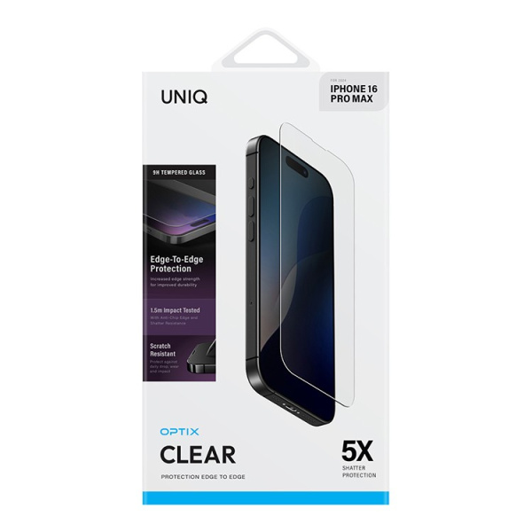 Защитное стекло Uniq OPTIX Clear (+installer) для iPhone 16 Pro Max