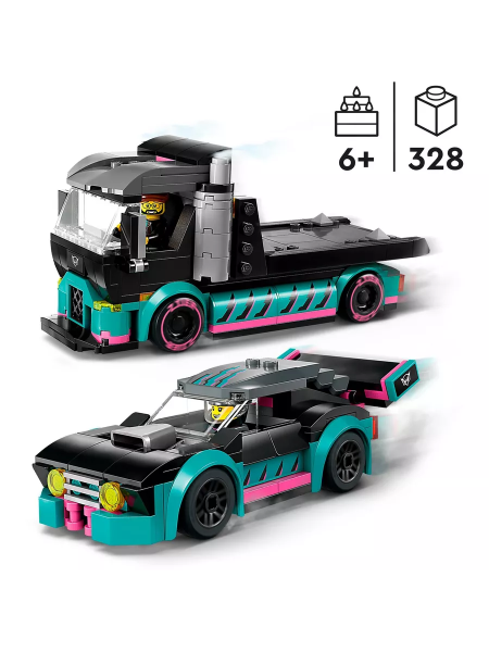Конструктор LEGO City - Гоночный автомобиль и транспортер (60406)